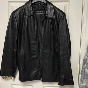 Ladies black leather jacket